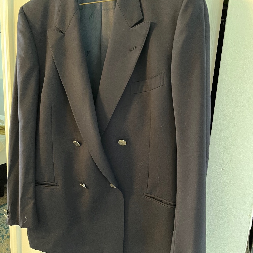 “Valentino” mens double breasted Navy blue blazer.